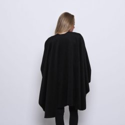 Rundskret sjal. 100% Uld med mohair.Sort Design fra Sams. Tilbud.