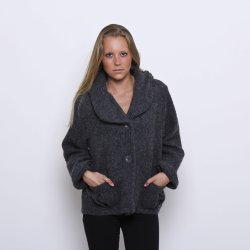 Jakke, 100% Ren Ny Uld, gr