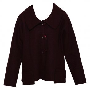 Jakke i 100% Ren Ny  Uld,  bordeaux 