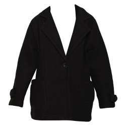 Jakke , 3/4, 100% Ren Ny Uld, sort