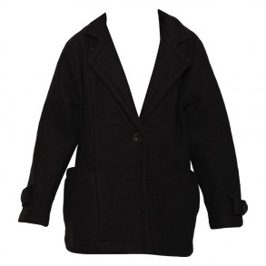 Jakke , 3/4, 100% Ren Ny Uld, sort