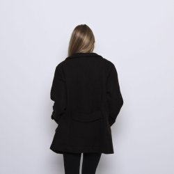 Jakke , 3/4, 100% Ren Ny Uld, sort