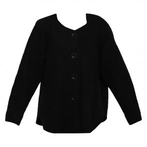 Jakke i 100% Ren Ny Uld, sort