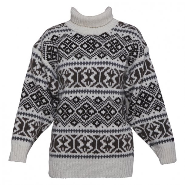 Islandsk sweater, Ren Ny Uld - Bluse / strik / sweater / trøje Samsø Nature
