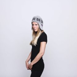 Hue m. stjerner, 100% Ren Ny Uld