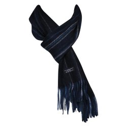 Halstrklde. Blstribet. 100% bld uld.