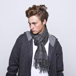 Halstrklde, grternet, 100% Ren Ny bld Uld