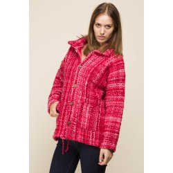 Jakke med knapper og lommer. Rdlige farver, 100% uld