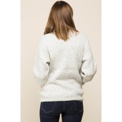 Varm strikket jakke med lynls og lommer. 100% uld.