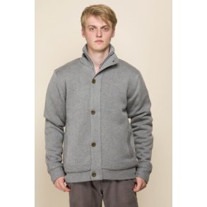 Cardigan strik jakke. Foret. Lysegr