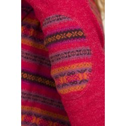 Mnstret bluse i 100% lammeuld. V-hals.