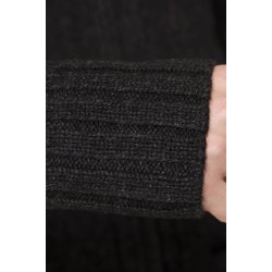 Fed gennemlynet marinebl cardigan med lommer