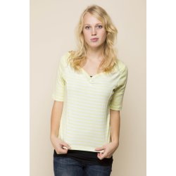 Lime hvid stribet t-shirt med sde hjerteknapper