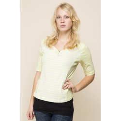 Lime hvid stribet t-shirt med sde hjerteknapper