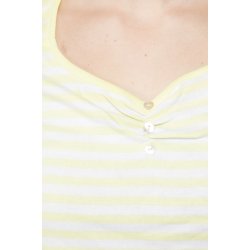 Lime hvid stribet t-shirt med sde hjerteknapper