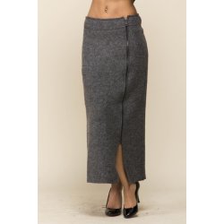 Flot varm nederdel i ren ny uld. Gr meleret