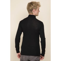 Det fede uldundertj fra  Nature, Sams. Langrmet sort trje med rullekrave i 100% bld merionuld