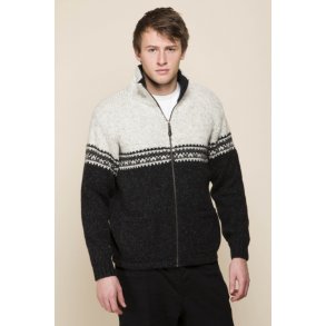 Fed strik jakke cardigan med lynls   Nature, Sams. 100% Ren Ny Uld