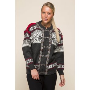 Cardigan med hgter, 100% Ren Ny Uld