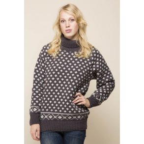 Fed strik sweater med rullekrave i 100% Ren Ny Uld