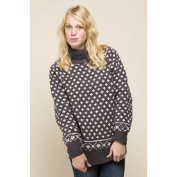 Fed strik sweater med rullekrave i 100% Ren Ny Uld