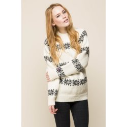 Strik sweater med isstjerner 100% Ren Ny Uld