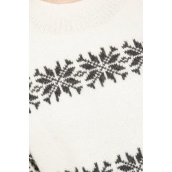 Strik sweater med isstjerner 100% Ren Ny Uld