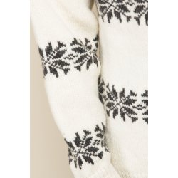 Strik sweater med isstjerner 100% Ren Ny Uld