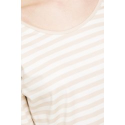 Hvid sand stribet langrmet t-shirt fra Micha. Tilbud