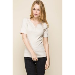 Micha rib t-shirt med flot stolpelukning. Tilbud