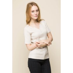 Micha rib t-shirt med flot stolpelukning. Tilbud