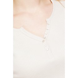 Micha rib t-shirt med flot stolpelukning. Tilbud