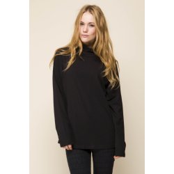 Uldundertrje med rullekrave, merinould, sort