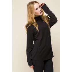 Uldundertrje med rullekrave, merinould, sort