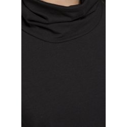 Uldundertrje med rullekrave, merinould, sort