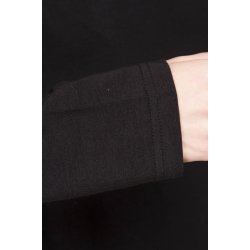 Uldundertrje med rullekrave, merinould, sort