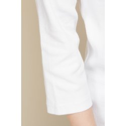 3/4 T-shirt fra Micha med flot detalje ved hals. Klassisk hvid. Tilbud. 