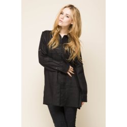 Sort lang h�rskjorte. Smart mulighed for opsm�g p� �rmerne. Tilbud