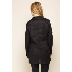 Sort lang h�rskjorte. Smart mulighed for opsm�g p� �rmerne. Tilbud