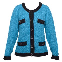  Jakke med mohair. Flot turkis. Micha. Tilbud