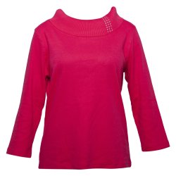 3/4-rmet bluse med pyntesten fra Micha. Tilbud