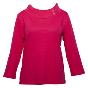 3/4-rmet bluse med pyntesten fra Micha. Tilbud