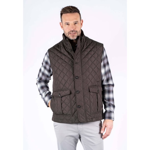 Vatteret vest, ultra dark brown - Preend - TILBUD