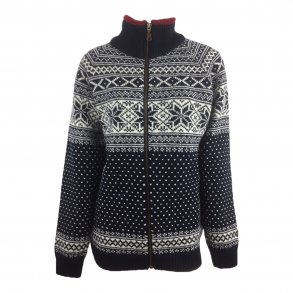 Cardigan, strik i 100% Ren Ny Uld