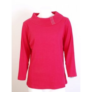 3/4-rmet bluse med pyntesten fra Micha. Tilbud