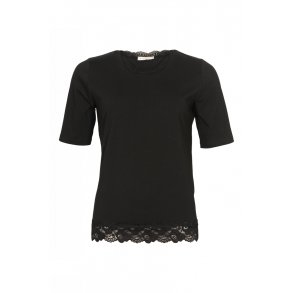 Bluse med blondekant fra MICHA, TRE farver, TILBUD