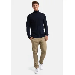 Endelig er den her igen - KRONSTADT, klassisk smandsrullekrave, 2 farver NAVY og SORT, 100% bomuld