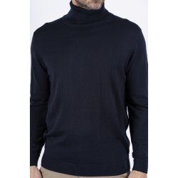 Bluse, rullekrave med merinould, NAVY, TILBUD