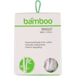 2-pack, undertj, BAMBUS, stropundertrje/singlet, 2 farver, TILBUD