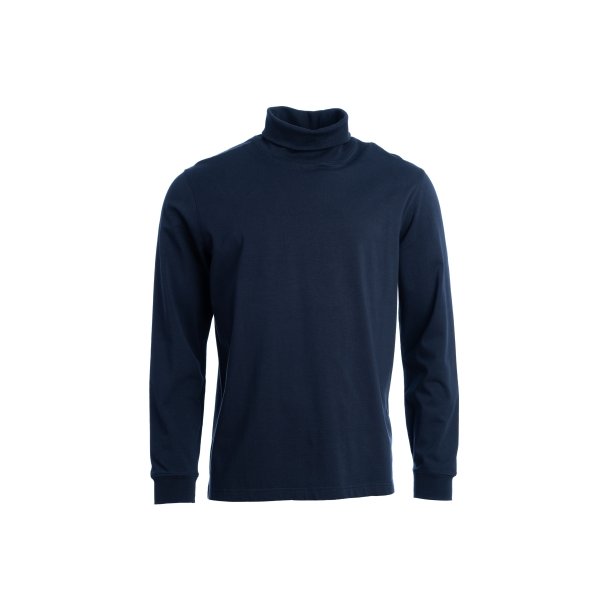 Rullekravebluse m. bomuld fra Roberto, NAVY/MARINEBL, TILBUD